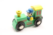 Green Toy Train Stock Photo