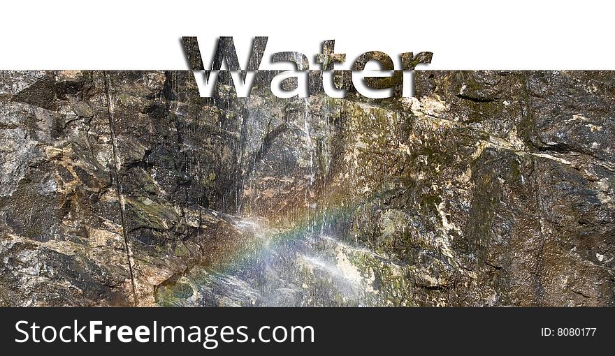 Design of a waterfall illustrating the power and importance of water for human life.