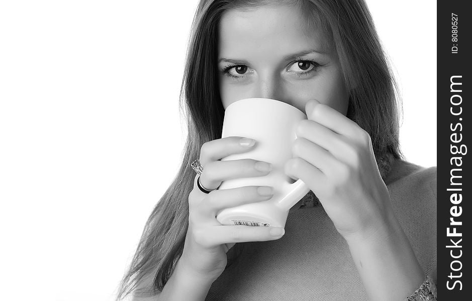 Woman And Cup Of Coffee