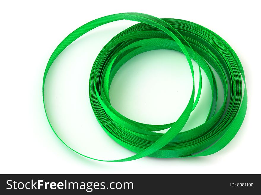 Green strip isolated on white background