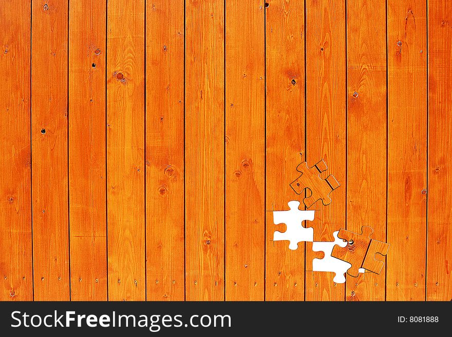 Wooden Fence With Missing Puzzle Elements