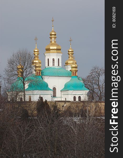 Kiev-Pechersk Lavra monastery in Kiev. Ukraine (Malorussia) At winter