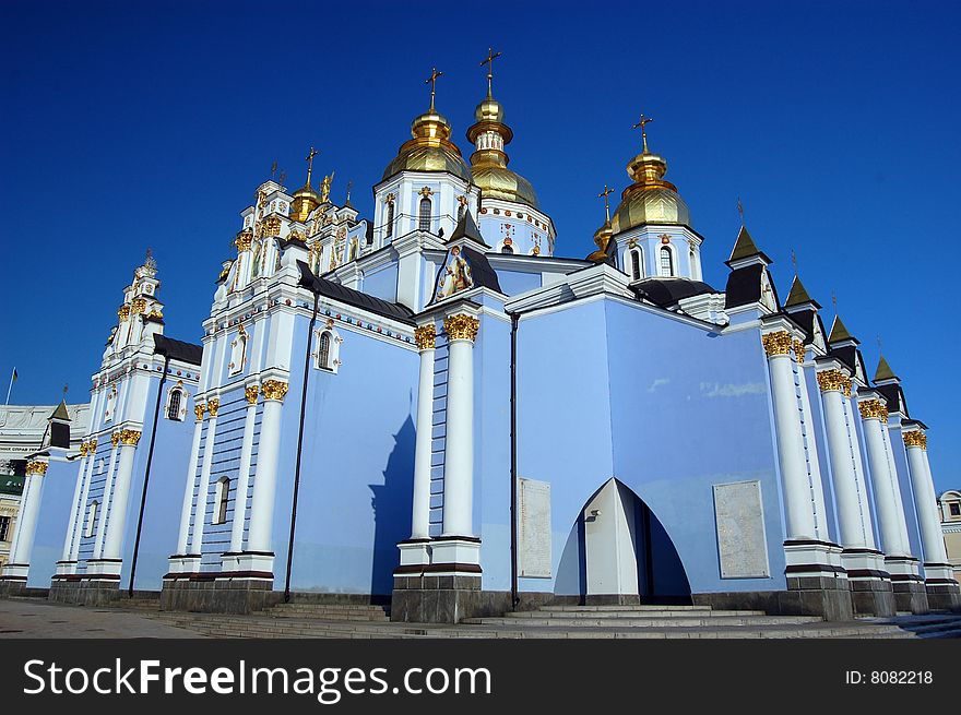Saint Michael's Golden-Domed Cathedral in Kiev, Ukraine (Malorussia)
 At winter. Saint Michael's Golden-Domed Cathedral in Kiev, Ukraine (Malorussia)
 At winter