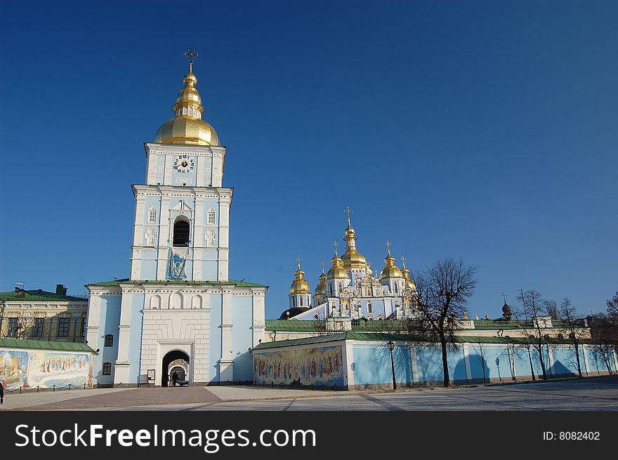 Saint Michael's Golden-Domed Cathedral in Kiev, Ukraine (Malorussia) At winter. Saint Michael's Golden-Domed Cathedral in Kiev, Ukraine (Malorussia) At winter