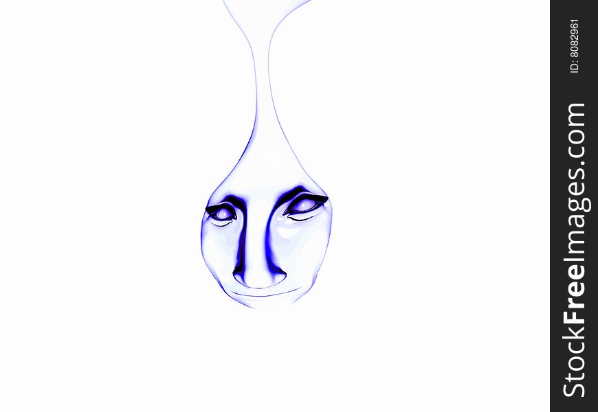 A face formed in a liquid tear drop, for sadness concepts. A face formed in a liquid tear drop, for sadness concepts.