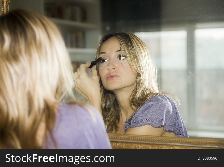 Woman Applying Makeup