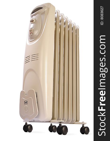 Electric oil heater on white