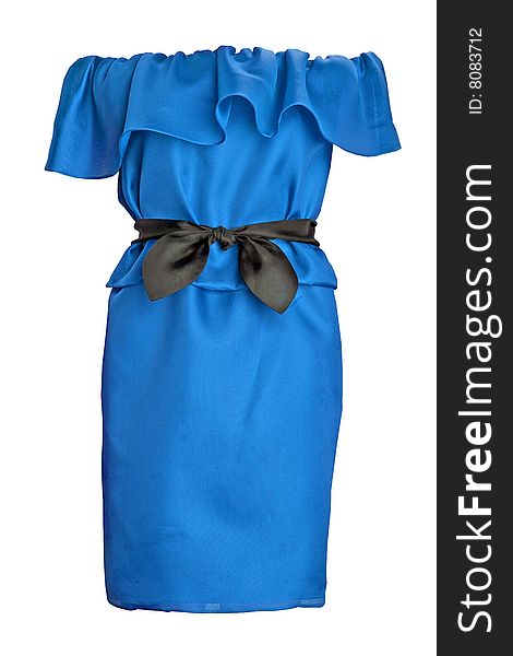 Woman fashion isolatet blue dress