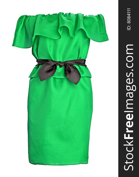 Woman fashion green color dress