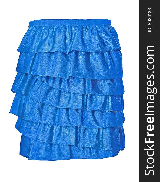 Woman fashion isolatet blue skirt