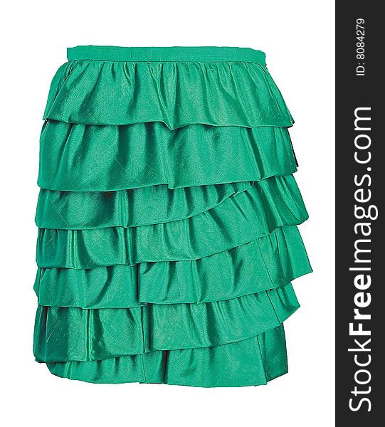 Woman fashion isolatet green skirt