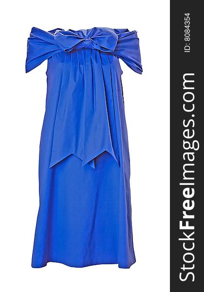 Woman fashion isolatet blue dress