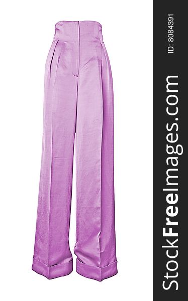 Woman fashion isolated purple trousers