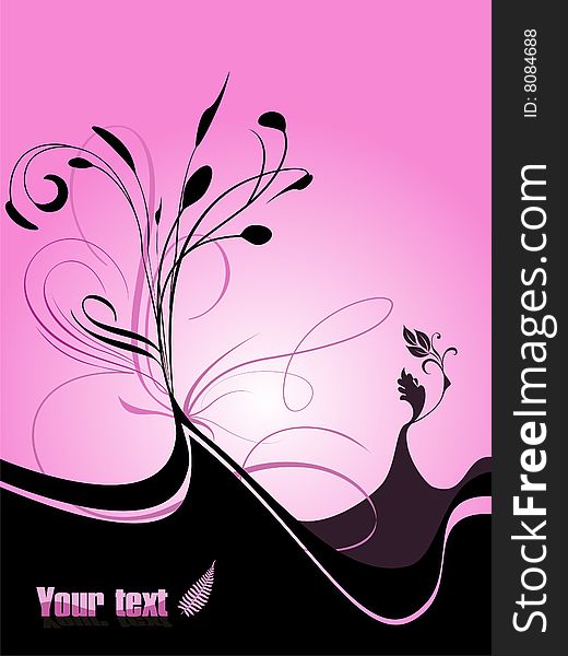 Beauty floral spring background vector. Beauty floral spring background vector