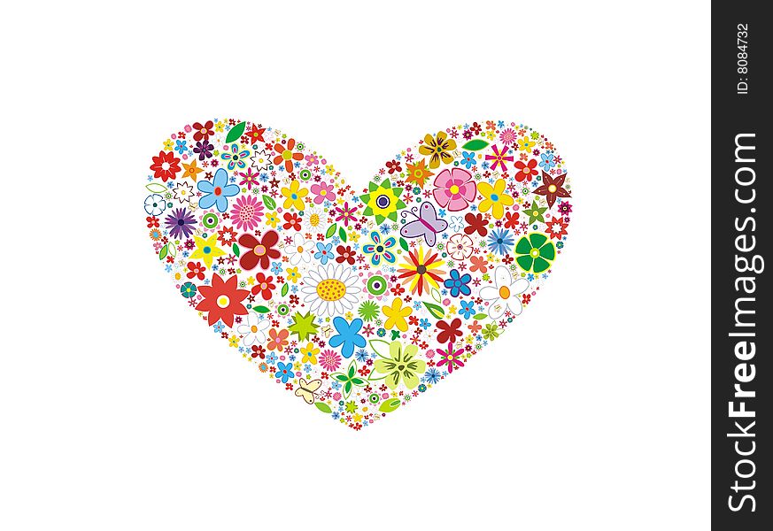 Floral vector heart