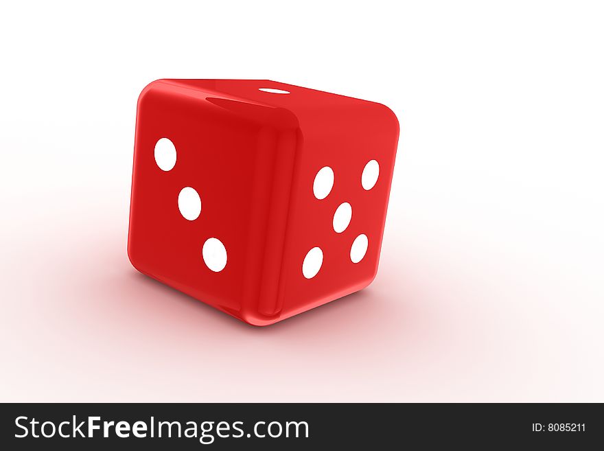 Nice red dice on white backround