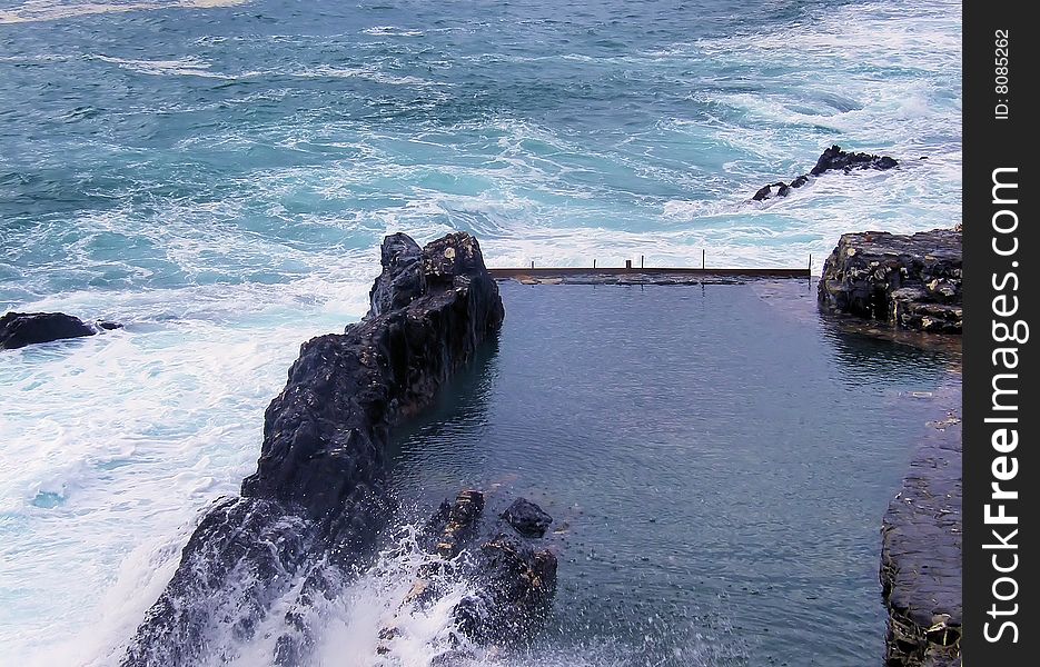 A natural swimming pool with sea water ...