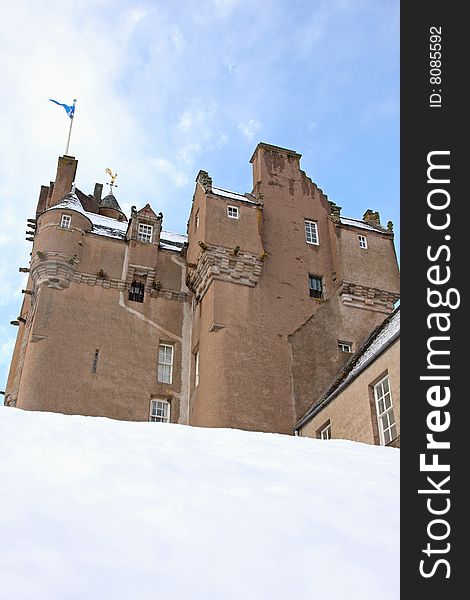 Crathes Castle in the snow, Scotland
