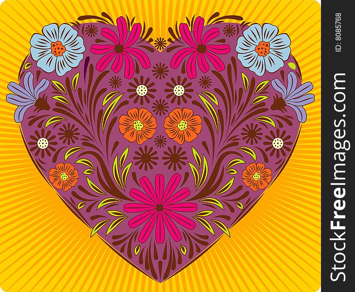 Valentine's floral heart