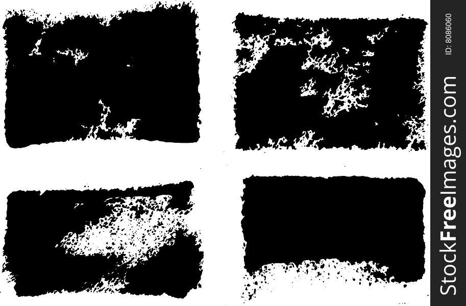 Grunge frames in black and white