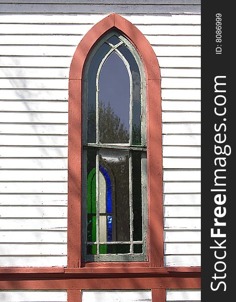 Country Church Window in Indiana