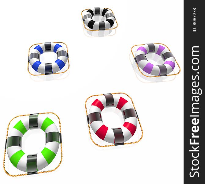 Color striped lifebuoy ring