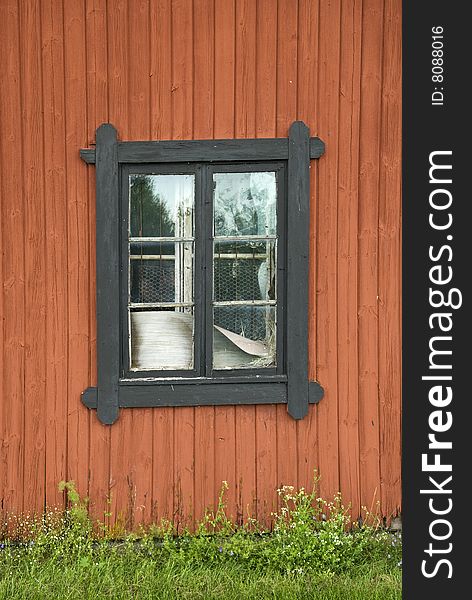 Old window in north of Sweden