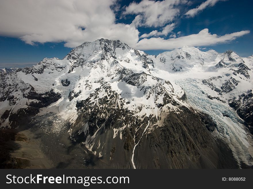 Mountains and Glacier New Zealand Mt Cook range