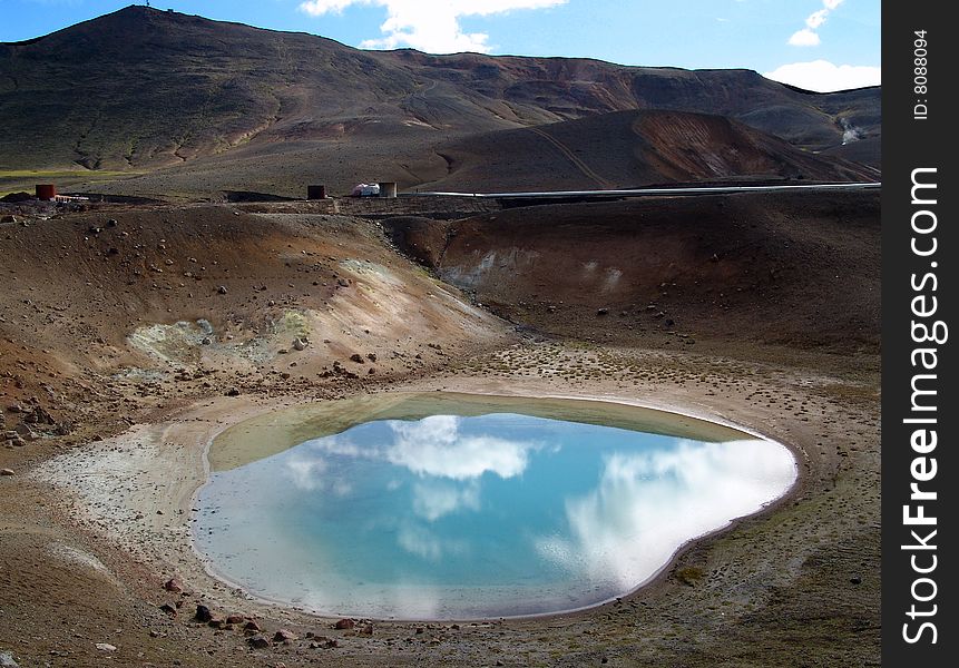 One of 5 craters of volcano Krafla in Iceland. One of 5 craters of volcano Krafla in Iceland