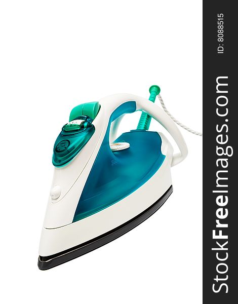 Modern electric iron on a white background