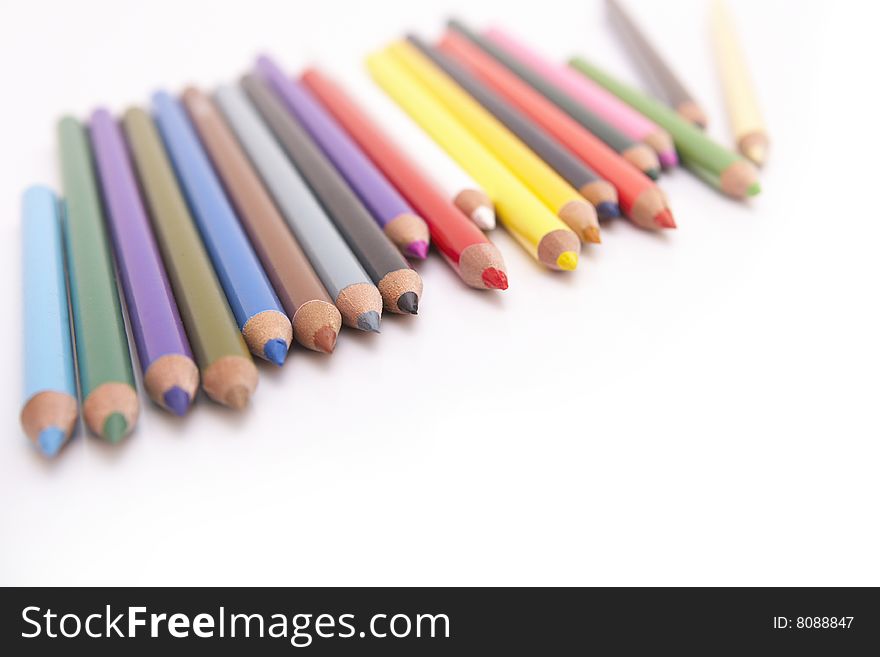 Coloured pencils with copyspace