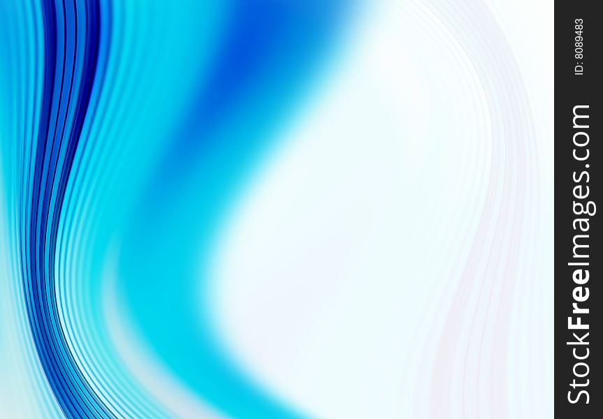 Blue dynamic wave on white background. Abstract illustration. Blue dynamic wave on white background. Abstract illustration