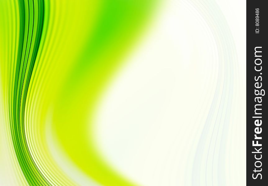 Green wave on white background. Abstract illustration. Green wave on white background. Abstract illustration