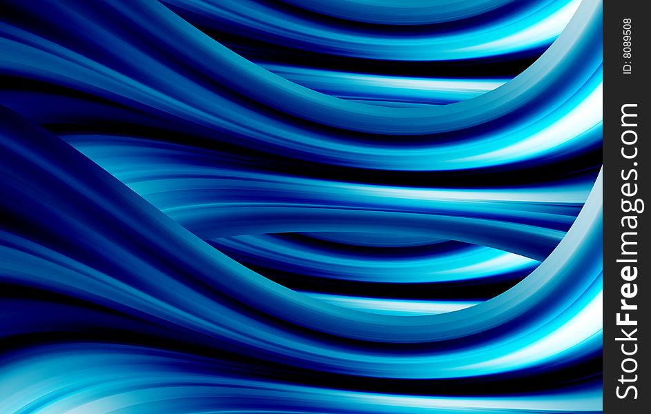Blue wave with bright effects. Abstract illustration. Blue wave with bright effects. Abstract illustration