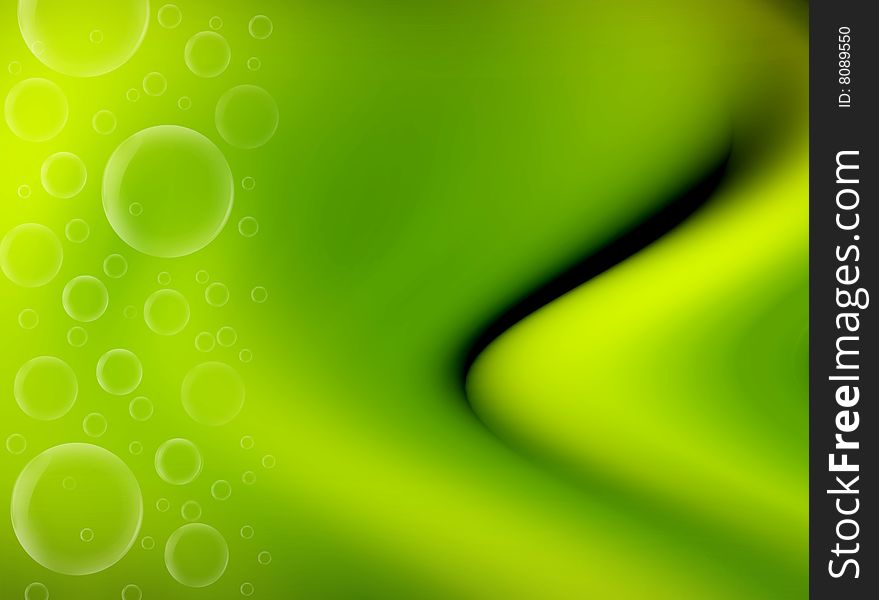 Green background with bubbles. Abstract illustration. Green background with bubbles. Abstract illustration