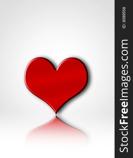 Red heart on white background. Abstract illustration. Red heart on white background. Abstract illustration