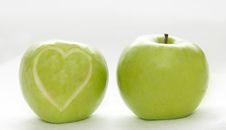 Apples With Hearts Stock Photo
