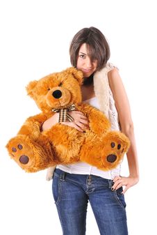 Girl With Teddy Bear Stock Images Girl With Teddy Bear Stock Images