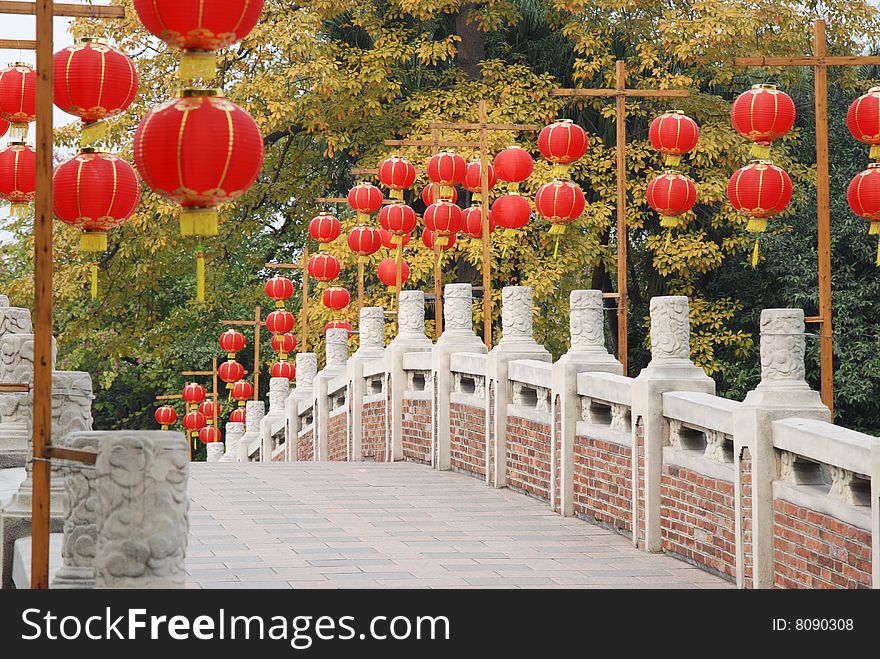 The stone arch bridge with chinese flavor