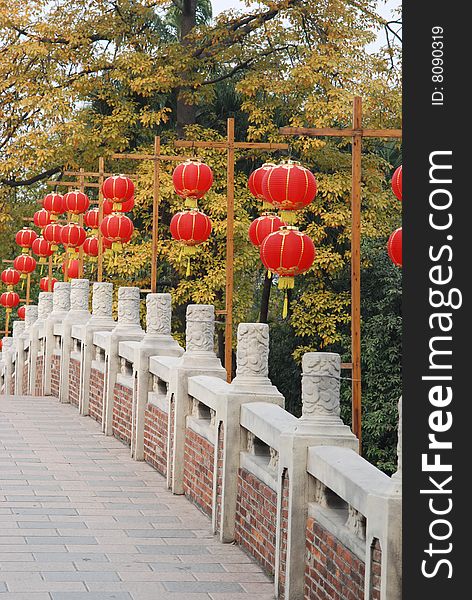 The stone arch bridge with chinese flavor