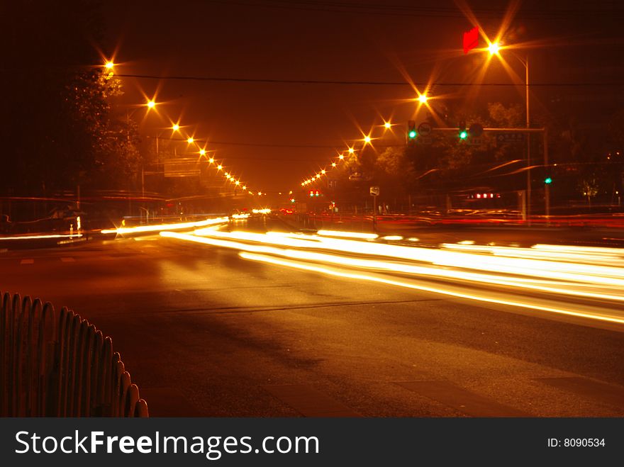 Asia, China, Beijing Haidian District, Night View. Asia, China, Beijing Haidian District, Night View