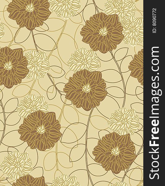 Seamless pattern in sepia color palette. Seamless pattern in sepia color palette