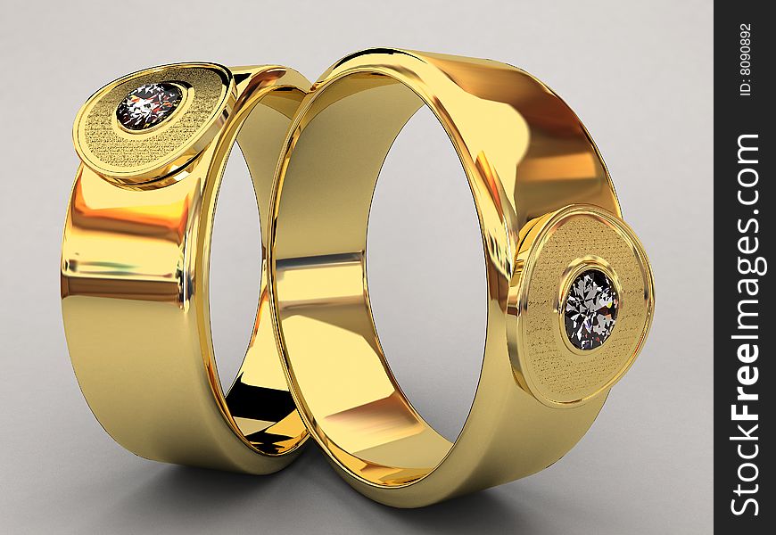 Wedding rings 3D