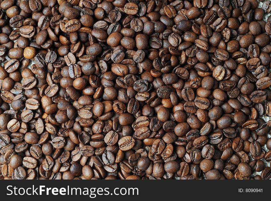 Close up of lots of espresso beans. Close up of lots of espresso beans
