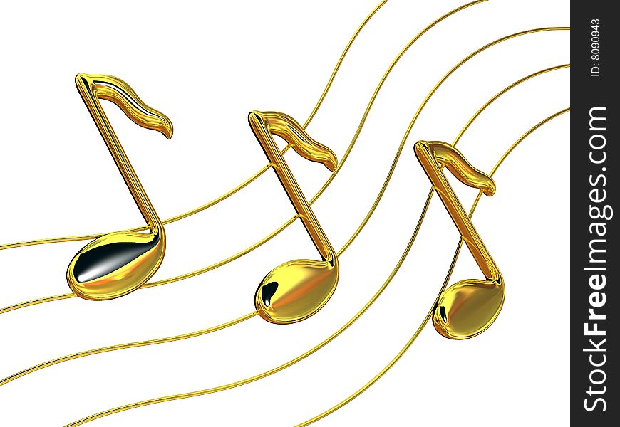 Notes a treble clef 3d