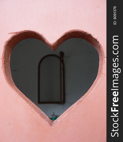 Heart on a pink door. Heart on a pink door