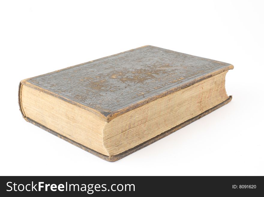 Big old book on white background