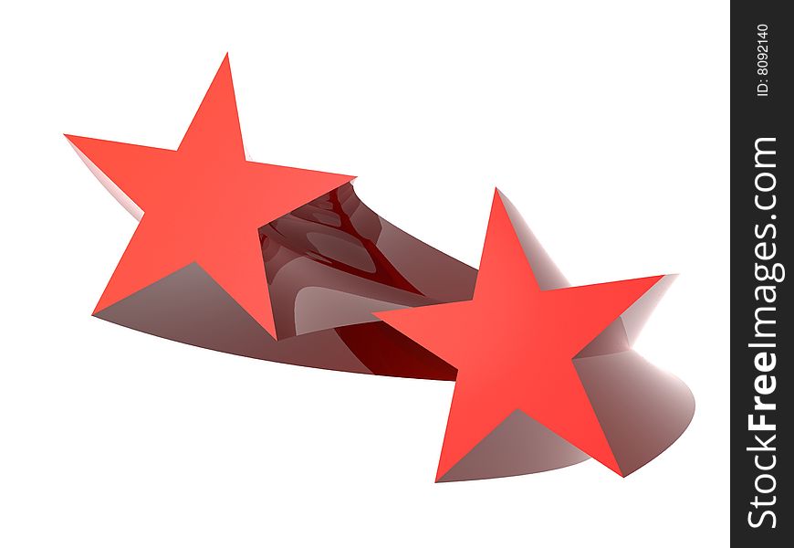 3d render of success stars icon symbol