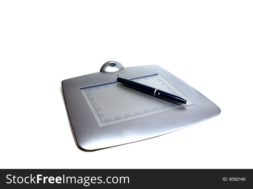 Graphic tablet pen isolated white