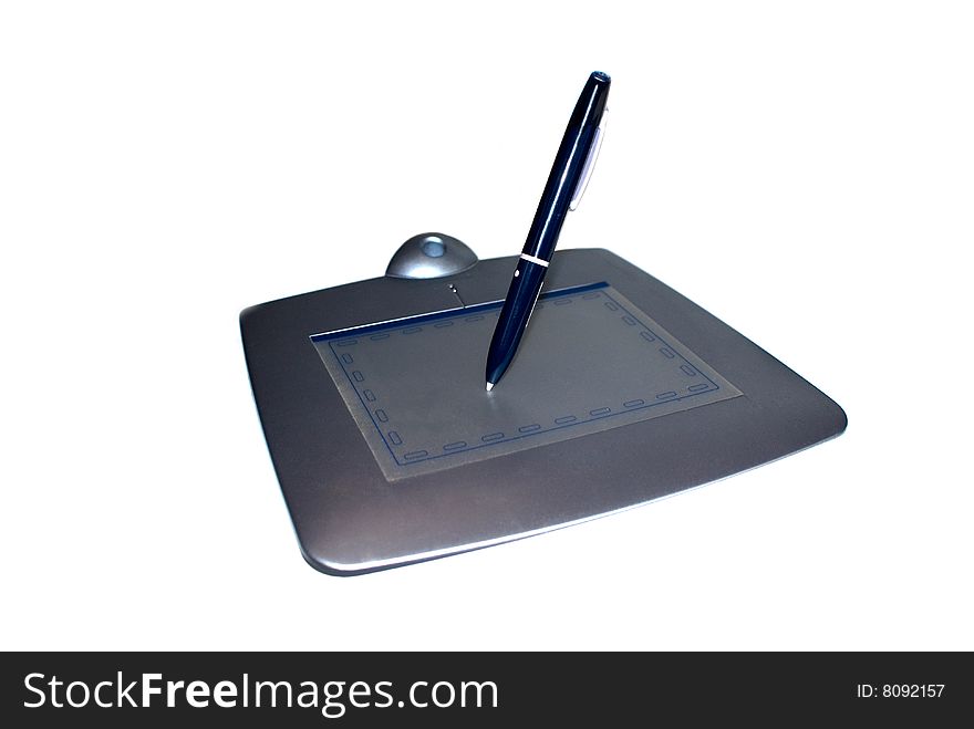 Graphic tablet pen isolated white